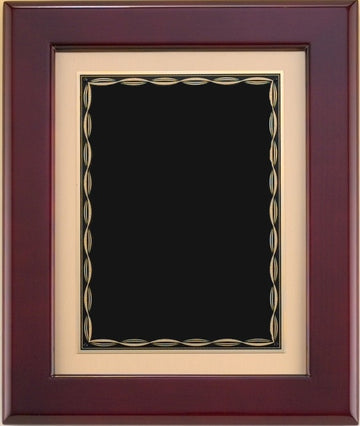 Rosewood Piano Frame - Modern Border - Black and Gold Plate